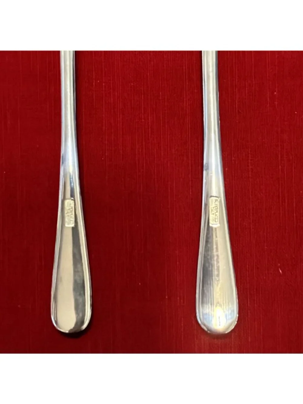 Vintage Italian Silverplate Salad Servers 2 Spoon Fork Sets 4 Pieces 9